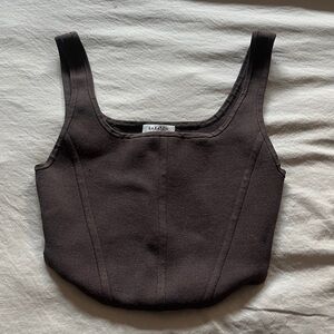 Aritzia Babaton Brown Corset Cropped Tank